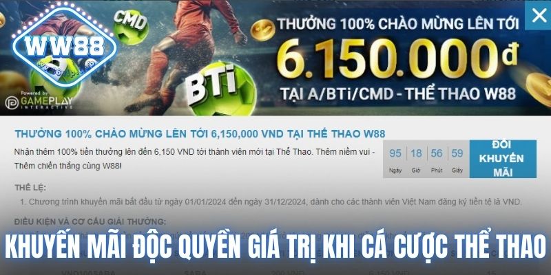 Khuyến mãi độc quyền giá trị khi cá cược thể thao