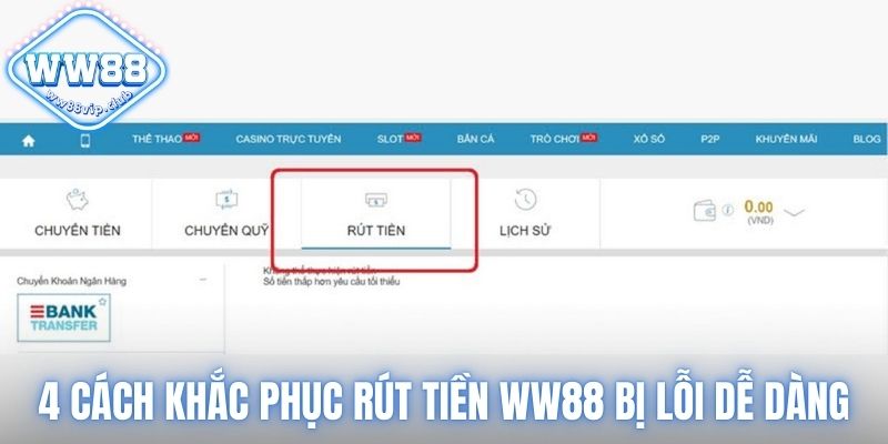 Rút Tiền WW88 Bị Lỗi
