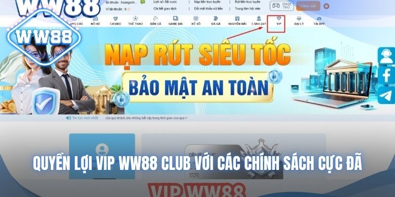 Quyền Lợi Vip WW88 Club Với Các Chính Sách Cực đã 1 quyền lợi VIP WW88 Club
